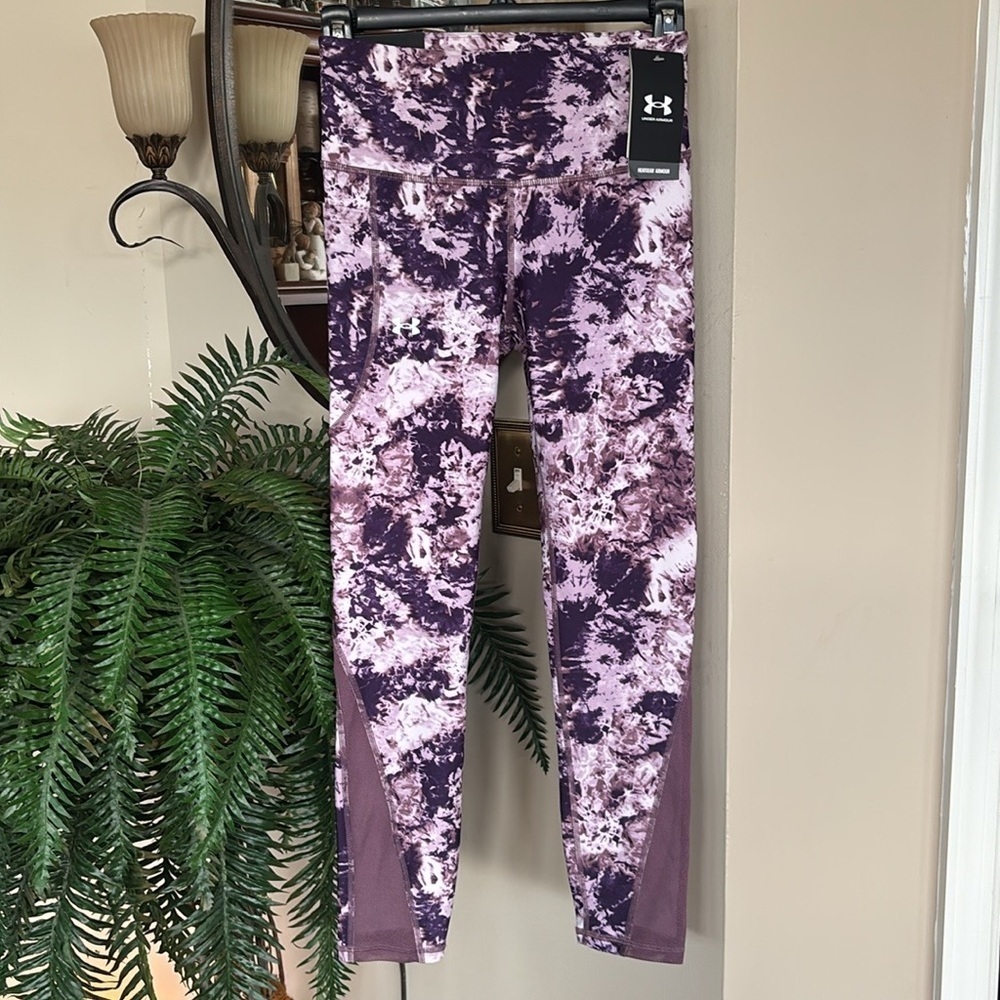 Brand New Under Armour Heatgear High Rise Ankle Leggings Compression Purple Plum